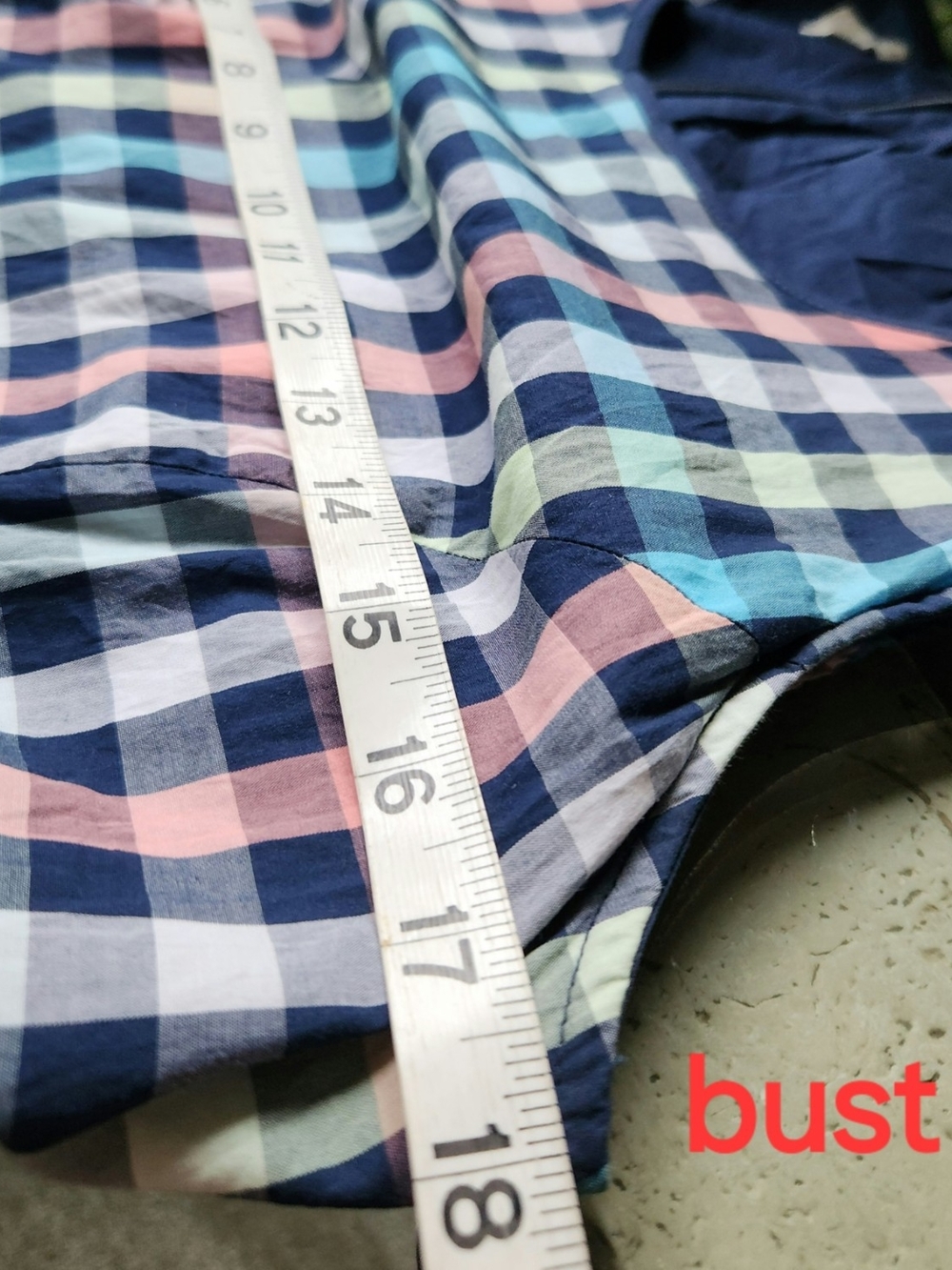 Talbots Pastels Rainbow Gingham Plaid Fit & Flare Midi Dress Size 8 Pockets - Picture 8 of 11